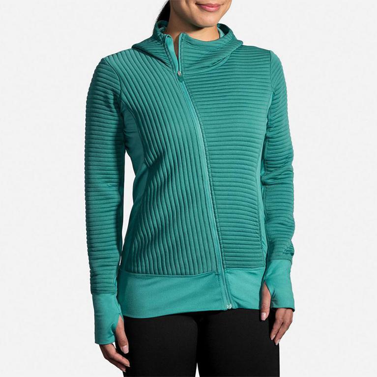 Brooks Fly-By Women's Running Jackets - Blue (40736-KZWN)